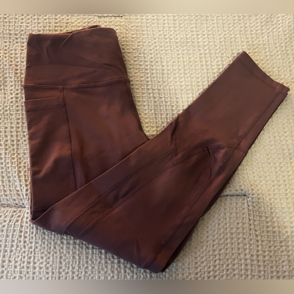 Briana K Fitness Purple Leggings with Mesh Sides Size Small
